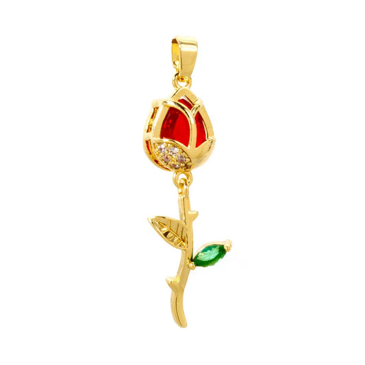 Collar Clavel Rojo Oro